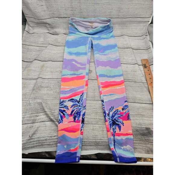 Lilly Pulitzer Luxletic Weekender Leggings XXS Pink Palm Sunset Neon Multicolor - Picture 1 of 7